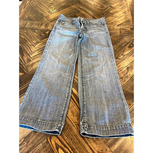 7 For All Mankind Cropped Jeans Women 27 Preppy Academia Twee Coquette Grunge - Picture 1 of 12